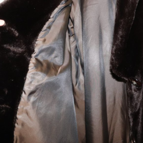 Irving Samuel Holt Renfrew Vintage Brown Faux Fur Jacket - Picture 11 of 12